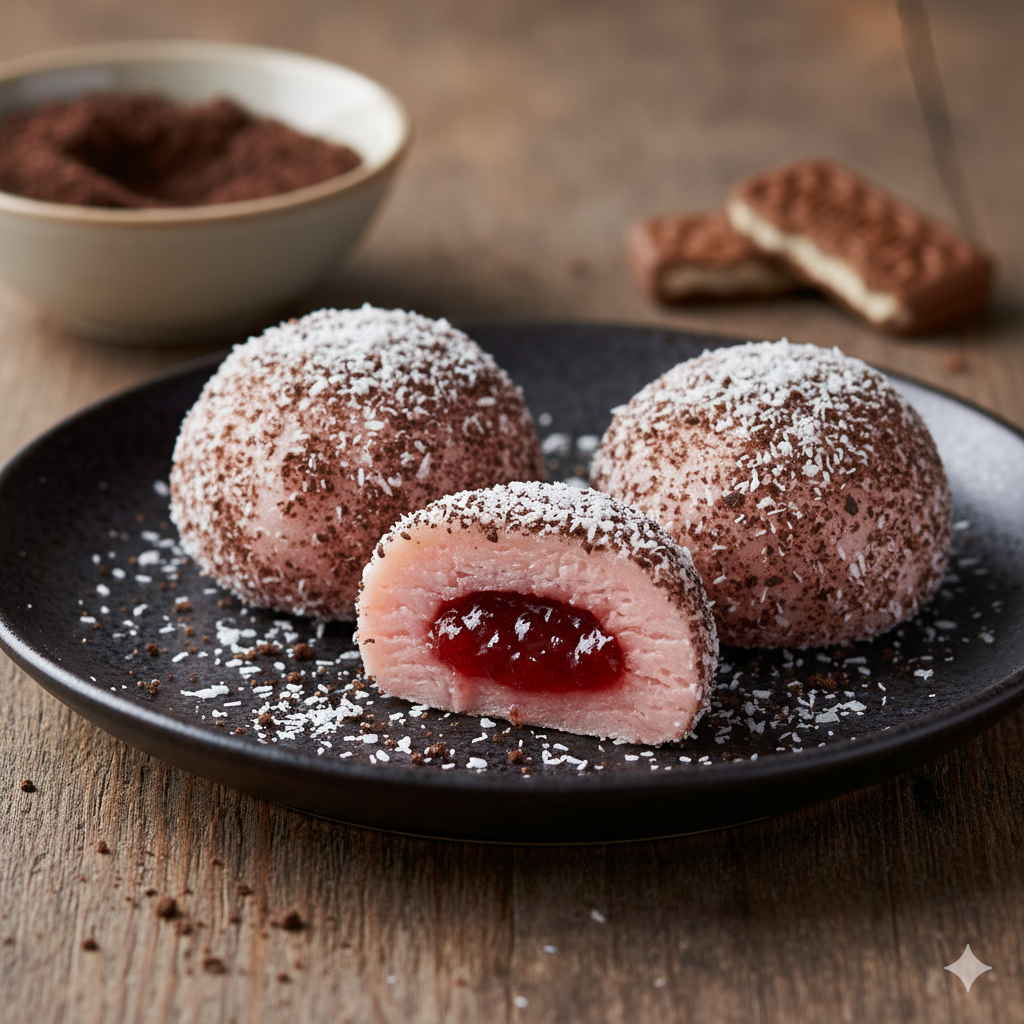 Handmade mochi desserts with native ingredients